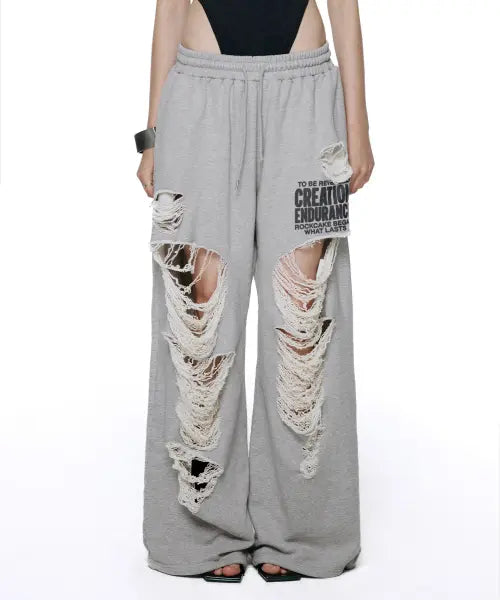 [ROCKCAKE] Creation Damage Jogger - Gray