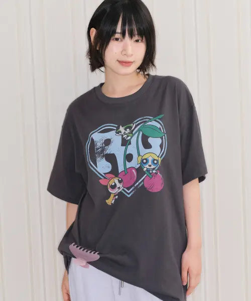 [AMES-WORLDWIDE] PPG HEART CHERRY TEE CHARCOAL