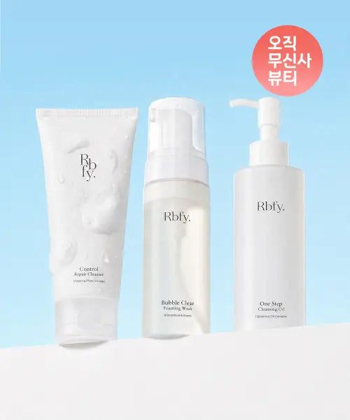 [RBFY] Deep Cleansing Set with Hydrating Control Barrier Cleanser (150ml), Bubble Clear Foaming Wash (155ml), and One-Step Cleansing Oil (200ml) / [SET] 수분 촉촉 딥클렌징 세트 (컨트롤 장벽 클렌저 150ml + 버블 클리어 포밍워시 155ml + 원스텝 클렌징 오일 200ml)