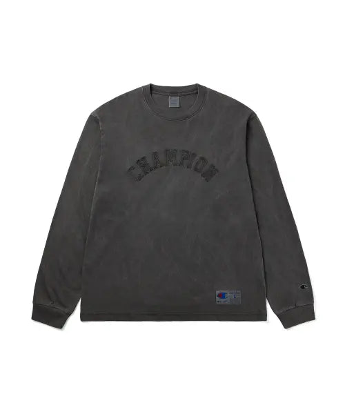 [CHAMPION] Arch Logo Loose Fit Appliqué Long Sleeve T-Shirt Charcoal / 아치 로고 루즈핏 아플리케 롱슬리브 티셔츠 Charcoal