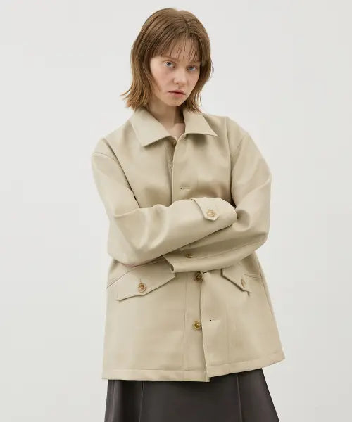 [CITYBREEZE] LEATHER WORK JACKET_2COLORS / 레더 워크 자켓_2COLORS
