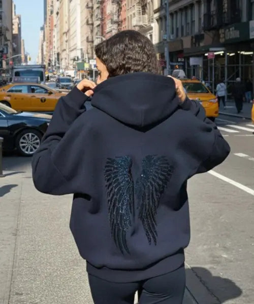 [SUBDUED] Wings sequin hoodie (BLUE) / 윙즈 스팽글 후드티 (블루)
