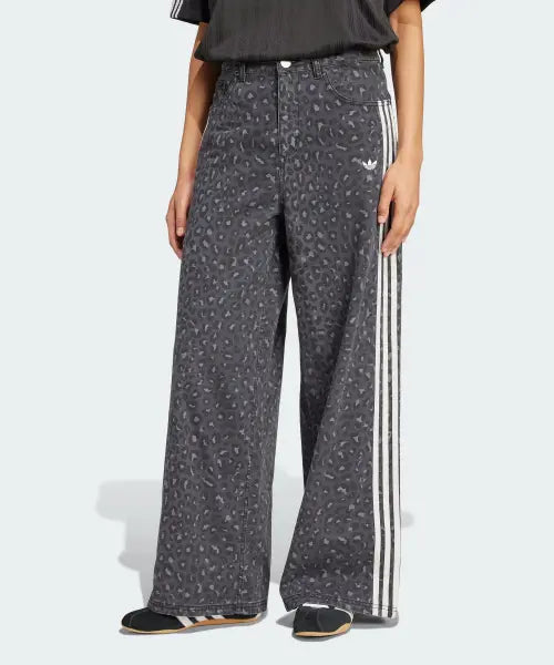 [ADIDAS] Denim Loose Pants - Leopard:Charcoal / KA2679 / 데님 루즈 팬츠 - 레오파드:차콜 / KA2679