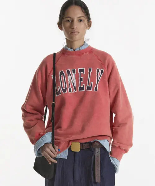 [NOHANT] LONELY/LOVELY 90s WASHED SWEATSHIRT RED