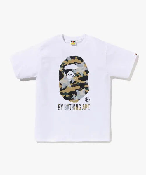[BAPE] Star Over Print First Camo BY BATHING APE TEE(M) WHITE/YELLOW / 스타 오버 프린트 퍼스트 카모 BY BATHING APE TEE(M) WHITE/YELLOW