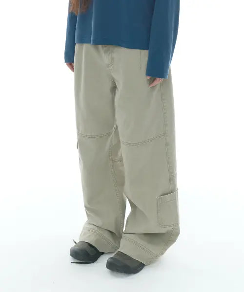 [THE COLDEST MOMENT] TCM vintage washed pocket pants (beige)
