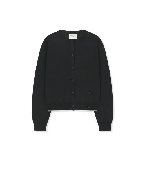 [MATIN KIM] BACK LOGO SHEER CARDIGAN FOR WOMEN IN BLACK