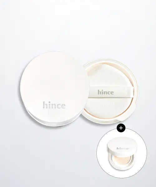 [HINCE] NU GLOW White Cushion Set (Original + Refill) + Mini Cushion Gift / [SET] 누 글로우 화이트 쿠션 본품\u0026리필 (+미니 쿠션 증정)