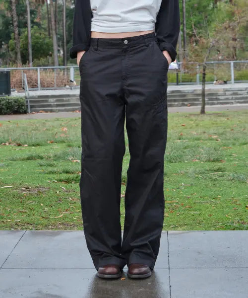 [LOW CLASSIC] WASHED COTTON POCKET PANTS_BLACK [LC261PT13BK]