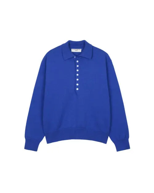 [GUVO] collar wave knit, blue