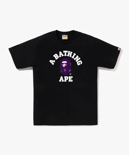 [BAPE] Color Camo College T-Shirt (M) BLACK/PURPLE / 컬러 카모 콜리지 티셔츠(M) BLACK/PURPLE