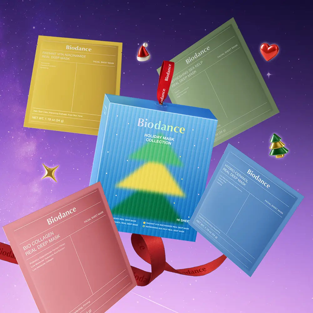 [Biodance] Biodance Limited Edition Holiday Mask Collection (Collagen + Ceranol + Sea Kelp + Vita) / [리미티드 에디션] 바이오던스 홀리데이 마스크 컬렉션 (콜라겐 4매+세라놀 4매+씨켈프 4매+비타 4매)