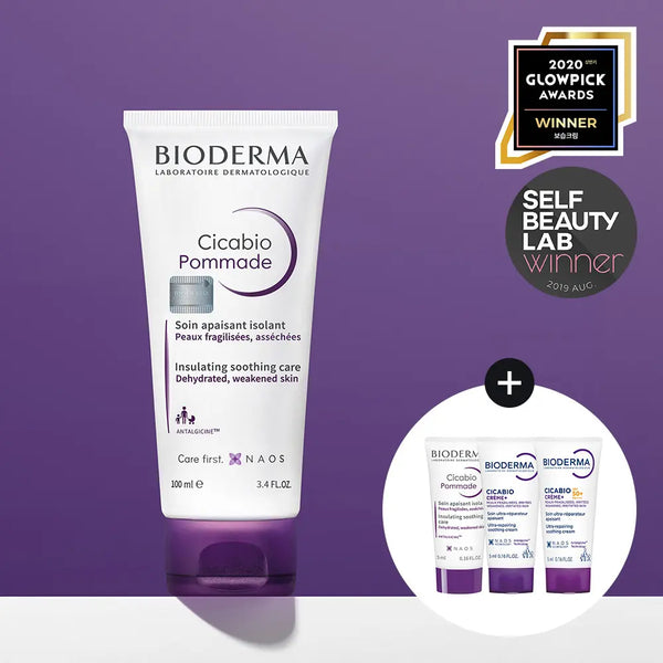 [BIODERMA] Bioderma Cicabio Pommade 100ml Special Set (+Pommade 5ml + Cream 5ml + Cream SPF50 5ml) / 바이오더마 시카비오 포마드 100ml 기획 (+포마드 5ml+크림 5ml+크림 SPF50 5ml) (2609)