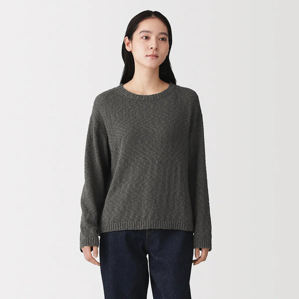 [MUJI] Cotton Blend Slub Crewneck Sweater / 코튼 혼방 슬러브 크루넥 스웨터