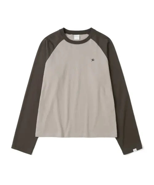 [THE COLDEST MOMENT] TCM mini logo raglan long sleeve (taupe/brown)