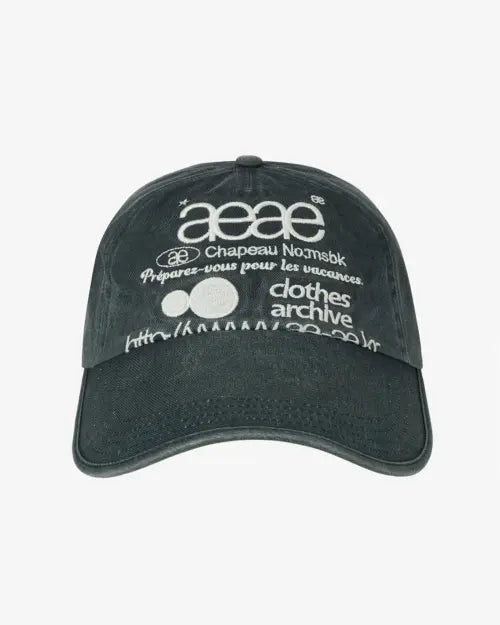 [AEAE] WEB LOGO WASHED 5 PANNEL BALL CAP [NAVY]