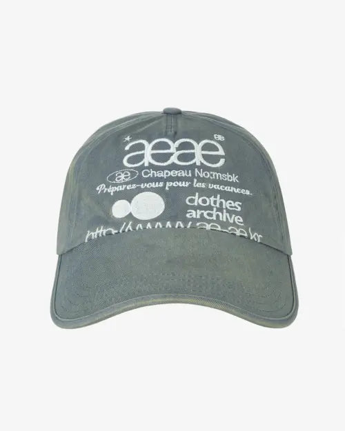 [AEAE] WEB LOGO WASHED 5 PANNEL BALL CAP [COPEN BLUE]