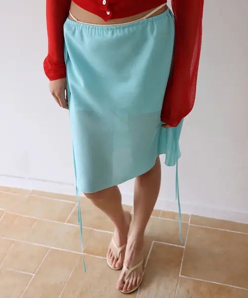 [M.M.M] Garden Midi Skirt_Sky Blue / 가든 미디 스커트_스카이 블루