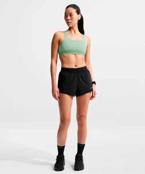 [NIKE] W NK SWIFT NV BRTHE SHORT - BLACK/BLACK/WHITE/(REFLECTIVE SILV) / 스위프트 브리드 드라이 핏 미드라이즈 2.5인치 브리프 라인드 러닝 쇼츠 W - 블랙:화이트 / IF1679-010