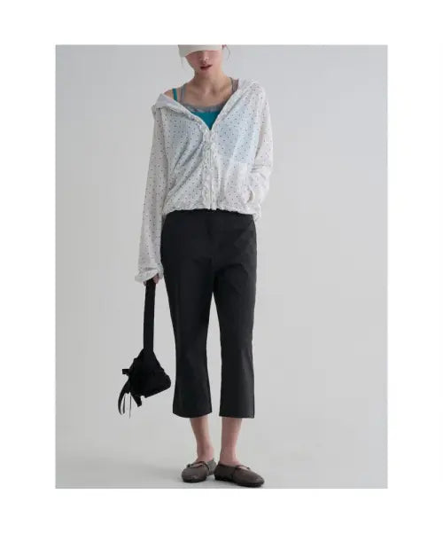 [8SECONDS] 8-Length Capri Pants - Black / 8부 카프리 팬츠  블랙