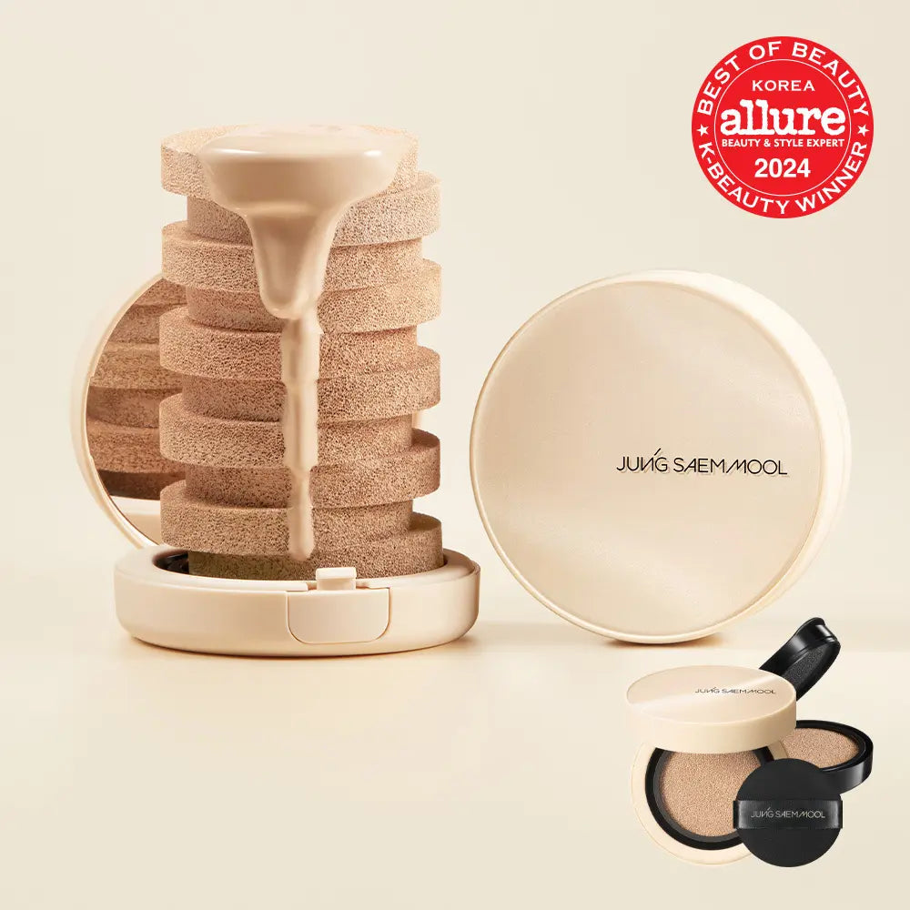 [JUNGSAEMMOOL] Jung Saem Mool Skin Nuder Cover Layer Cushion (SPF50+ PA+++) - 21N Light Beige (Main + Refill) / [얇은커버쿠션] 정샘물 스킨 누더 커버레이어 쿠션 (본품+리필)
