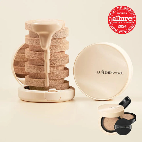 [JUNGSAEMMOOL] Jung Saem Mool Skin Nuder Cover Layer Cushion (SPF50+ PA+++) - 21N Light Beige (Main + Refill) / [얇은커버쿠션] 정샘물 스킨 누더 커버레이어 쿠션 (본품+리필)