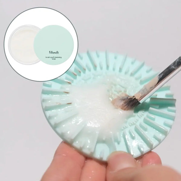 [Fillimilli] Fillimilli Brush & Puff Cleansing Soap (+ Cleansing Pad) / [브러시필수템]필리밀리 브러시&퍼프클렌징솝(+클렌징패드)