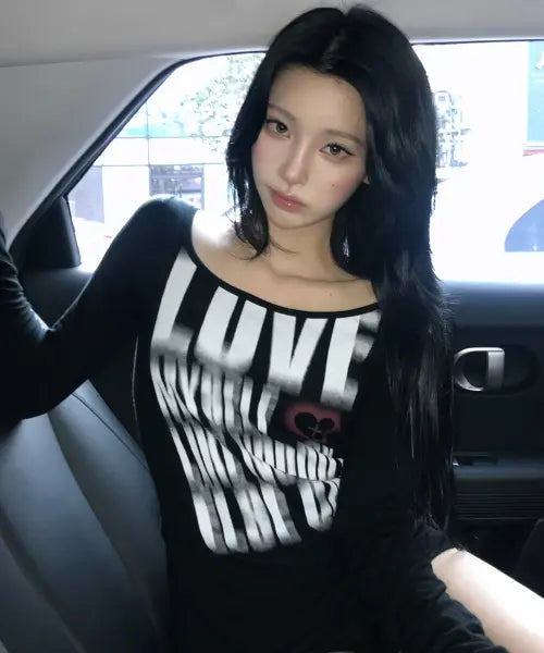 [LUVISTRUE] RL DISTORTED LETTERING TEE(BLACK)