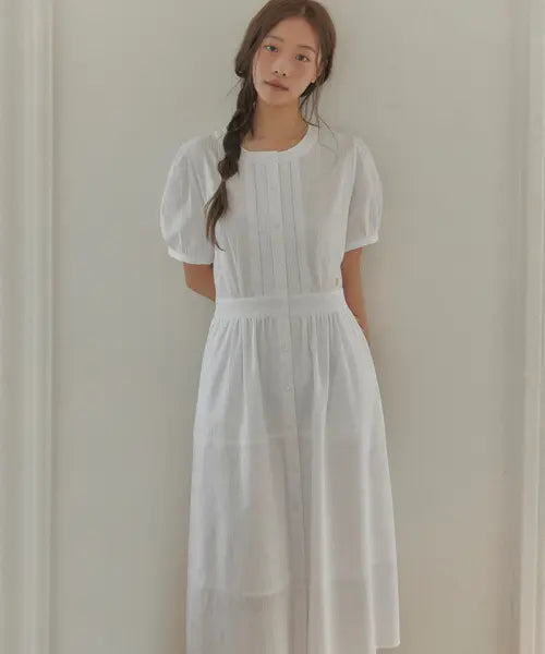 [MARIE CLAIRE] Lace Round Neck Short Sleeve Dress (MAGBOP10MWH) / 레이스 라운드넥 반팔 원피스(MAGBOP10MWH)