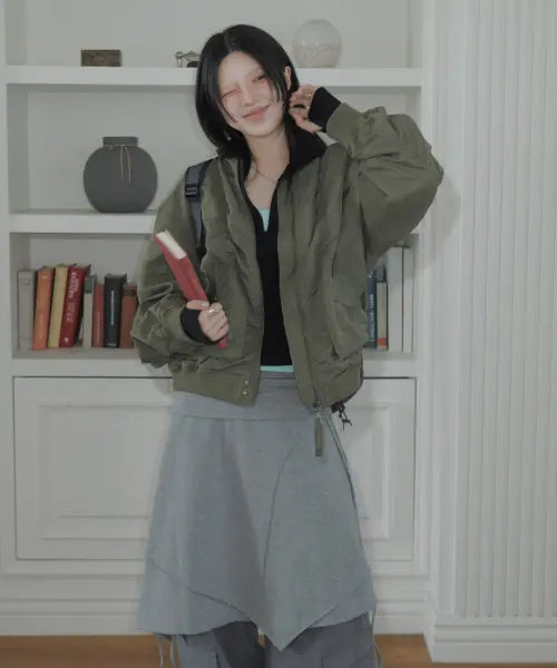 [MIXXO] Shirring MA-1 Jacket / 셔링 ma1_MIWJJG93QC