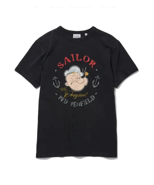 [PENFIELD] Vintage Series Sailor Ringer Short Sleeve T-Shirt Black / 빈티지 시리즈 세일러 링거 반팔 티셔츠 블랙_FS2KT40U
