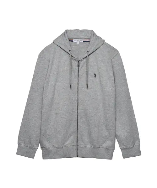[USPOLOASSN] Cotton Blend Hooded Zip-Up - Mélange Grey / 코튼 블렌디드 후드집업_멜란지그레이