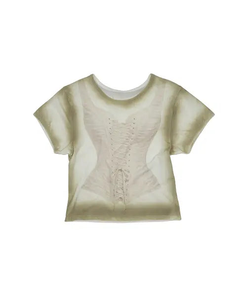 [GRAILZ] CORSET ILLUSION T-SHIRT [WHITE]