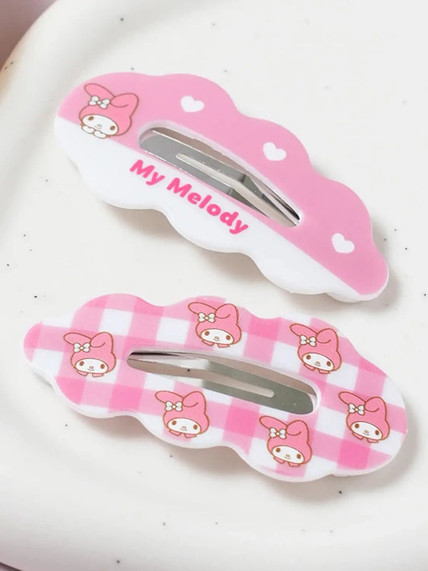 [DAISO] My Melody Cloud Snap Clips (2-Pack) / 마이멜로디 구름 똑딱핀 2개입