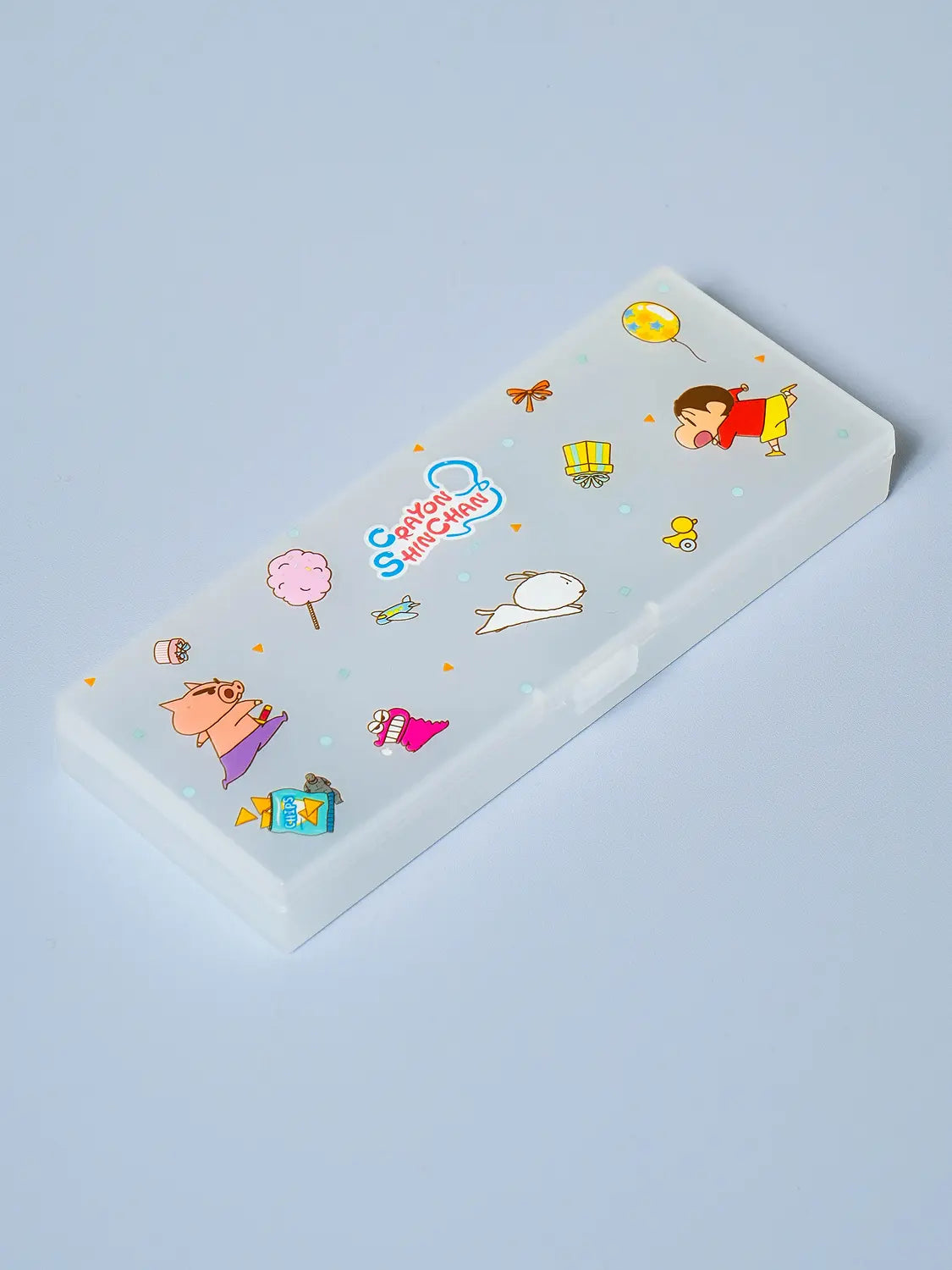 [DAISO] Crayon Shin-chan Rectangular Pen Case - White / 짱구 직사각 펜 케이스 화이트