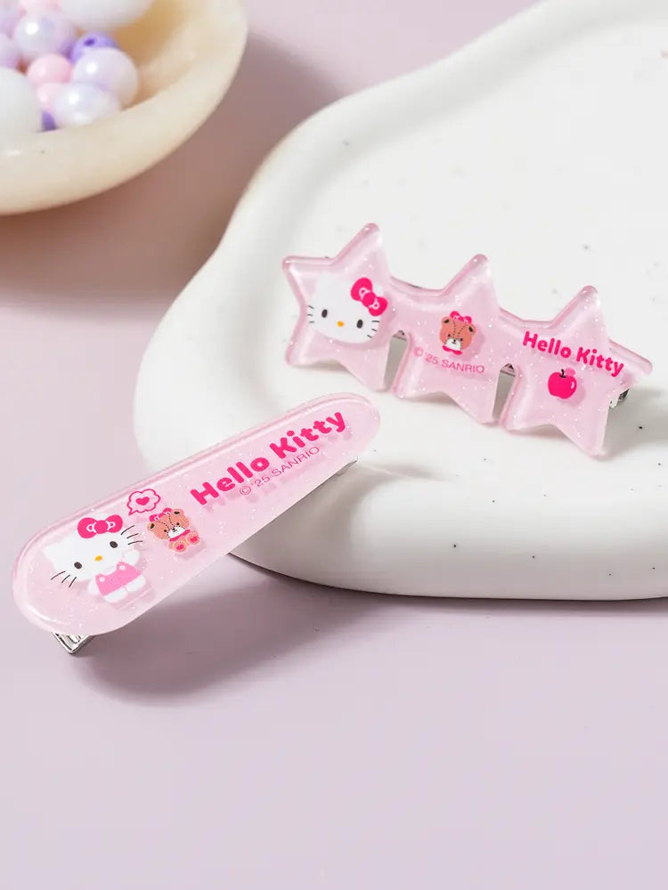 [DAISO] Hello Kitty Star Hair Clips (2-Pack) / 헬로키티 별 집게핀 2개입
