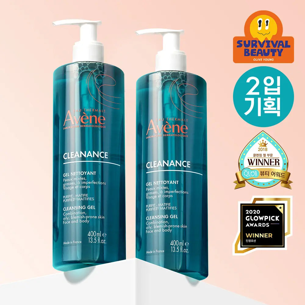 [Avene] Avene Cleanance Cleansing Gel 400ml (pH Balanced) / [피지말끔/약산성] 아벤느 클리낭스 클렌징 젤 400ml 더블 기획