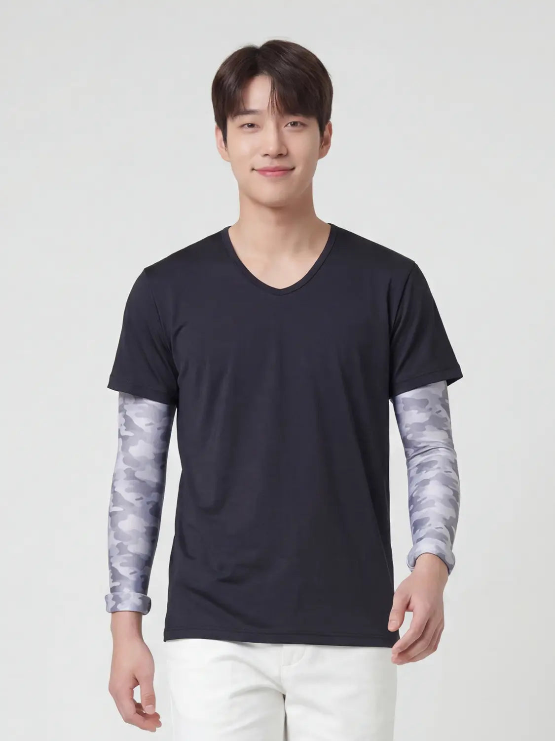[DAISO] Military Pattern Cooling Arm Sleeves - Grey / [UV 최대 96% 차단] 밀리터리 패턴 디자인 쿨토시 그레이