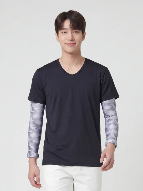 [DAISO] Military Pattern Cooling Arm Sleeves - Grey / [UV 최대 96% 차단] 밀리터리 패턴 디자인 쿨토시 그레이