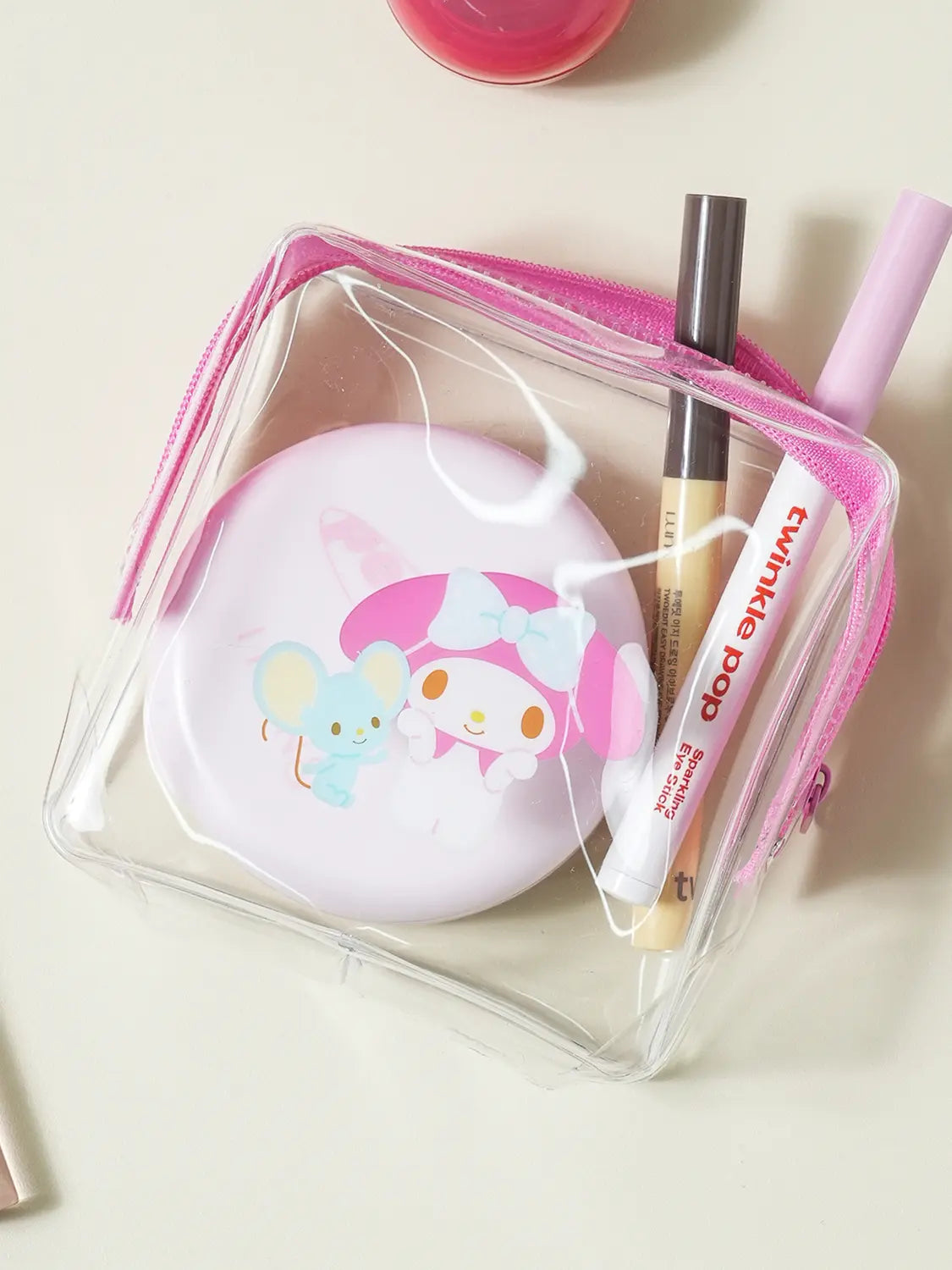 [DAISO] My Melody Small Transparent Pouch / 마이멜로디 투명 파우치 소형