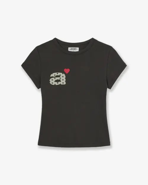 [AEAE] DOT SMALL LETTER TEE [DARK BROWN]