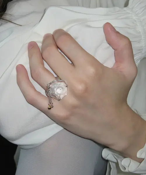 [SINOON] Rose Drop Ring (Silver)