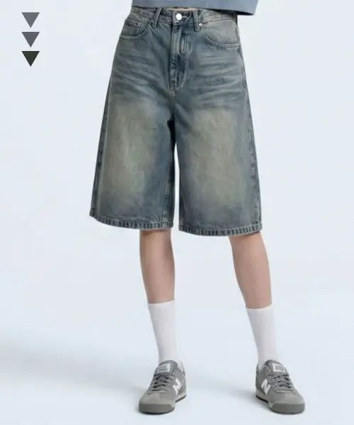 [GRAPICK] Blue Washing Bermuda Denim Shorts 3 Color [GRSD_6001] / 블루 워싱 버뮤다 데님 쇼츠 팬츠 3 Color [GRSD_6001]