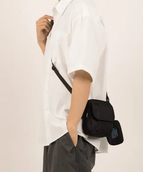 [MONOLIGHT] BASIC_Mini 2 Zipper Cross Bag_Black / 베이직 미니 투지퍼 크로스백 블랙