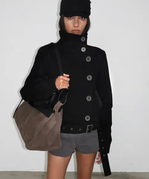 [SANDRIC] Slimfit cotton Jacket_Black