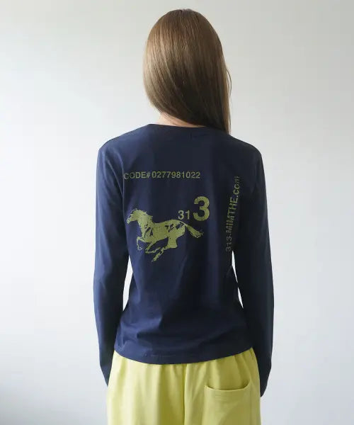 [MIMTHEWARDROBE] 313 Horse Long Sleeve_Navy / 313 홀스 롱슬리브_네이비