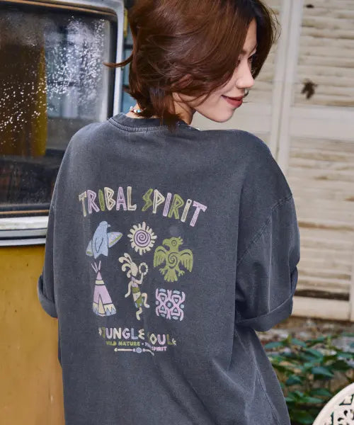 [CPGN STUDIO] Tropical Sun Pigment Short Sleeve T-Shirt Smoke Black / 트로피칼 썬 피그먼트 반팔티 스모크블랙