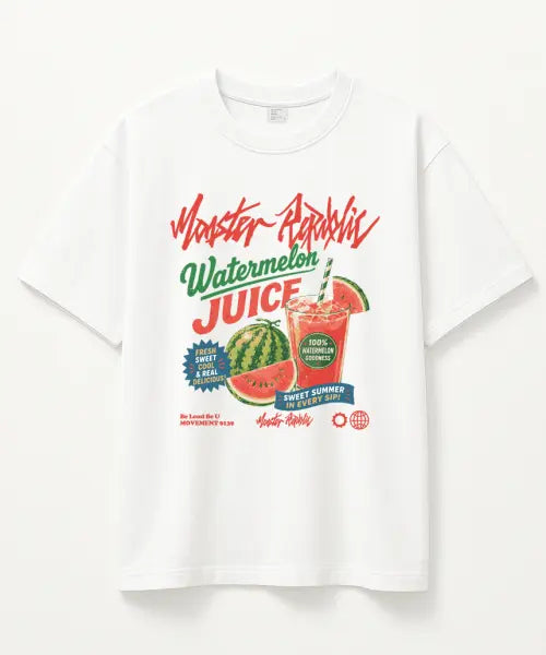 [MONSTER REPUBLIC] Watermelon Juice T-Shirt White / 워터멜론 쥬스 티셔츠 화이트_9139