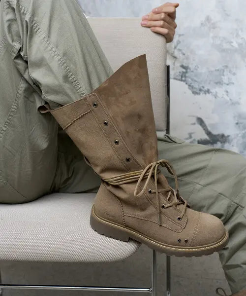 [KHIHO] Cael Tie Wrap Boots Beige / 카엘 타이 랩 부츠 베이지