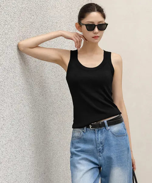 [FRENCHCHIC] Duana Cool Viscose Sleeveless Top / 듀아나 쿨 비스코스 나시_F6H499TS